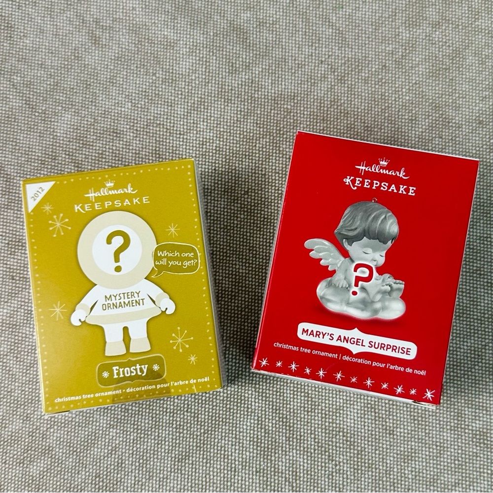Hallmark Keepsake Mystery Ornament Set - Frosty and Mary’s Angels New in Boxes